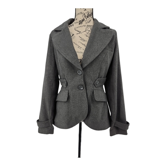 Women's Stylish Grey Blazer Jacket Outerwear/Officewear - Picture 1 of 7